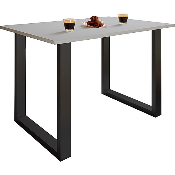 VCM Premium Esszimmertisch Esstisch Tisch Xona U Schwarz (Farbe: Grau, 80 x 80 cm)