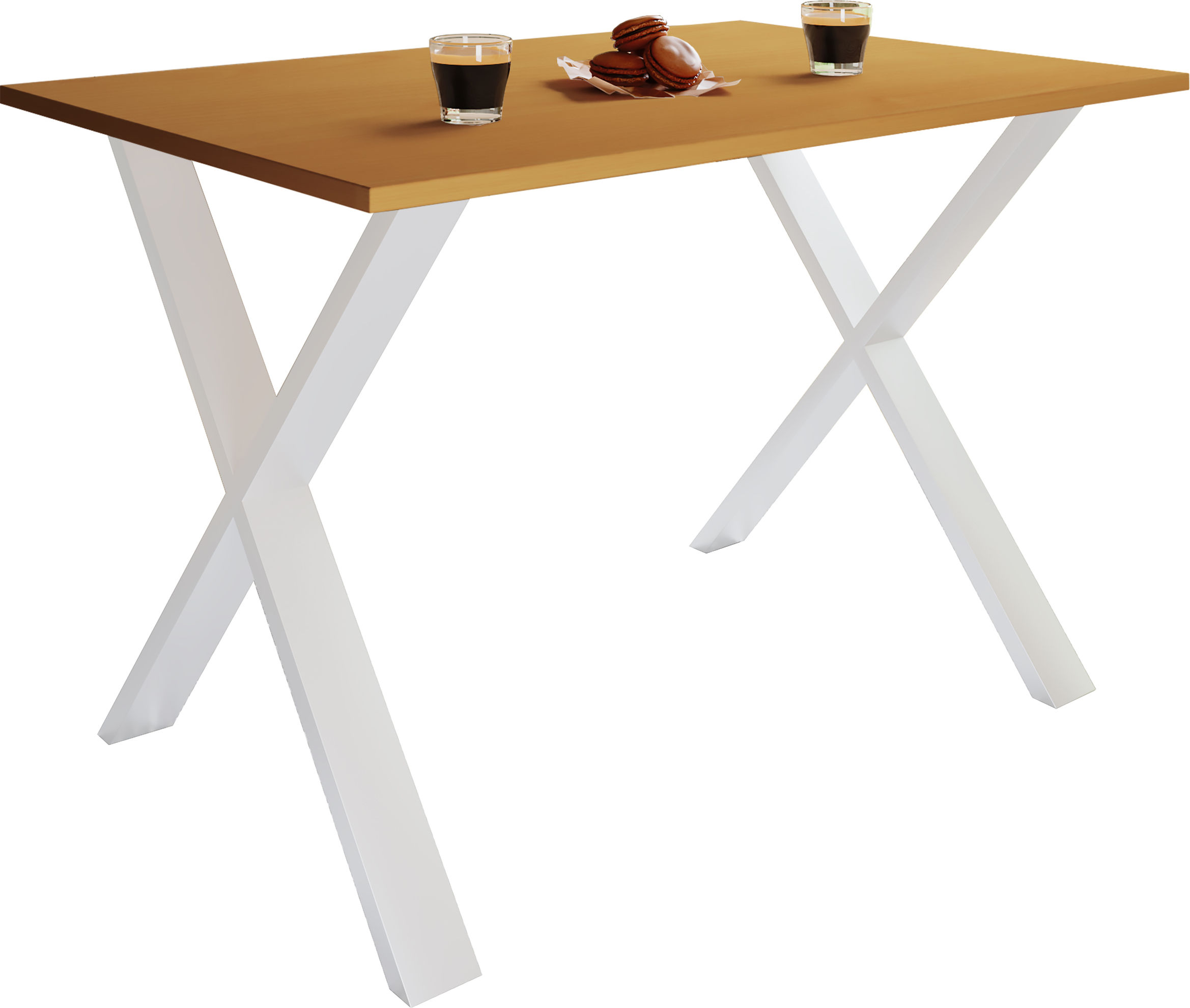 VCM Premium Esszimmertisch Holztisch Esstisch Tisch Xona X Holz Esstisch  Xona X Weiß Farbe: B. 140 x T. 80 cm: Buche | Weltbild.de