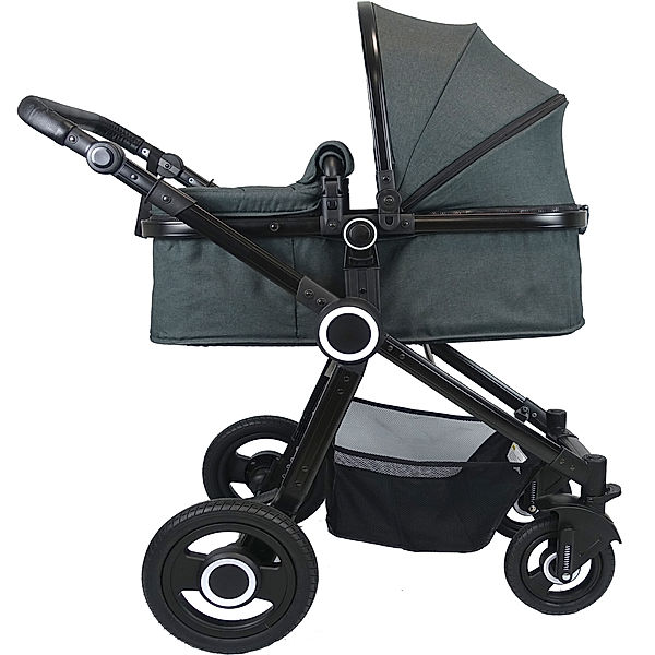 VCM VCM Premium Set 2in1 Kombi - Kinderwagen, gefederter Babywagen Alu Pilosa Premium Kombi - Kinderwagen 2in1 Pilosa (Farbe: Anthrazit)