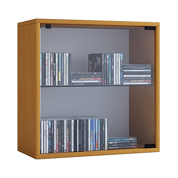 VCM Regal Würfel Quadratisch Wandregal Bücher Schrank CDs Holz Aufbewahrung Quattro VCM Regal-Serie Quatto (Farbe: Premium: Buche)