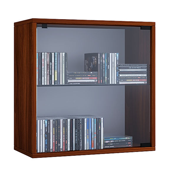 VCM Regal Würfel Quadratisch Wandregal Bücher Schrank CDs Holz Aufbewahrung Quattro VCM Regal-Serie Quatto (Farbe: Premium: Kern-Nussbaum)