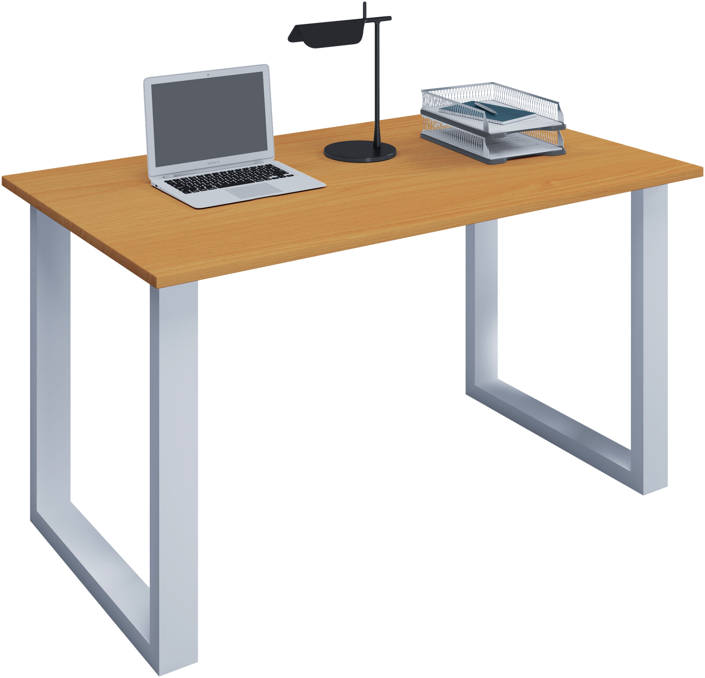 VCM Schreibtisch Computertisch Arbeitstisch Büro Möbel PC Tisch Lona  Büromöbel Schreibtisch Lona U Alu Weiß Farbe: B. 140 x T. 80 cm: Buche |  Weltbild.de