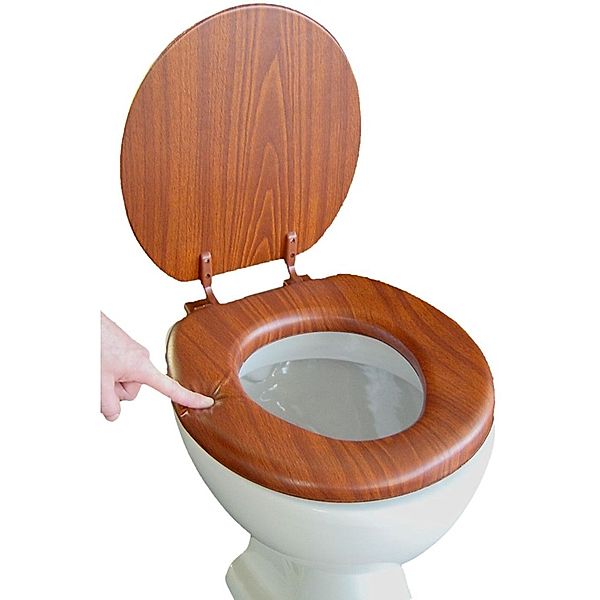 VCM Soft WC Sitz Toilettendeckel Deckel Brille Toilettensitz Klobrille Lugano - Gepolsterte Sitzfläche bis 150 kg WC Toiletten Sitz Deckel (Farbe: Eiche-Rustikal)