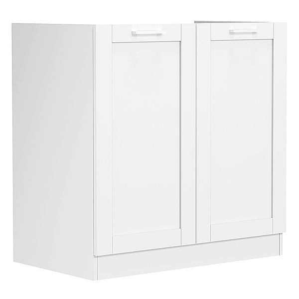 VCM Spülenunterschrank Breite 80 cm Spülschrank Unterschrank Spüle Küche Landhaus Colura (Farbe: Weiß)