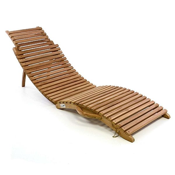 VCM Strandliege faltbar Sonnenliege Gartenliege Liege Teak (Farbe: Braun)