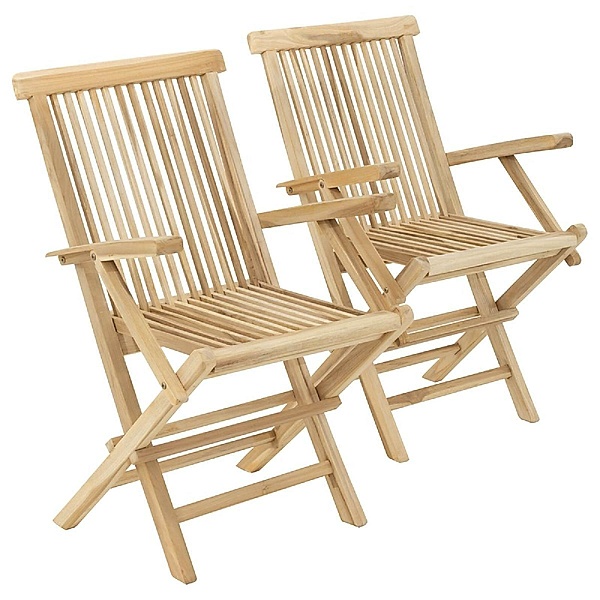 VCM Stuhl, Teak-Holz Klapp Chair (Farbe: Braun)