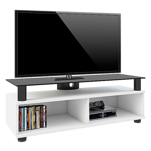 VCM TV Lowboard Fernsehschrank Clunis (Farbe: Weiß)