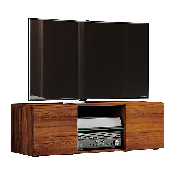 VCM TV Lowboard Fernsehtisch Schrank Möbel Tisch Holz Sideboard Medien Rack Fernsehbank Lowina VCM TV-Lowboard Lowina (Farbe: Breite 115cm: Kern-Nussbaum)