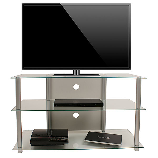 VCM TV-Rack Lowboard Konsole Fernsehtisch TV Möbel Bank Glastisch Tisch Schrank Onata XXL VCM TV-Möbel Onata XXL | LCD Rack, LED Tisch Alu Glas (Farbe: Klarglas)