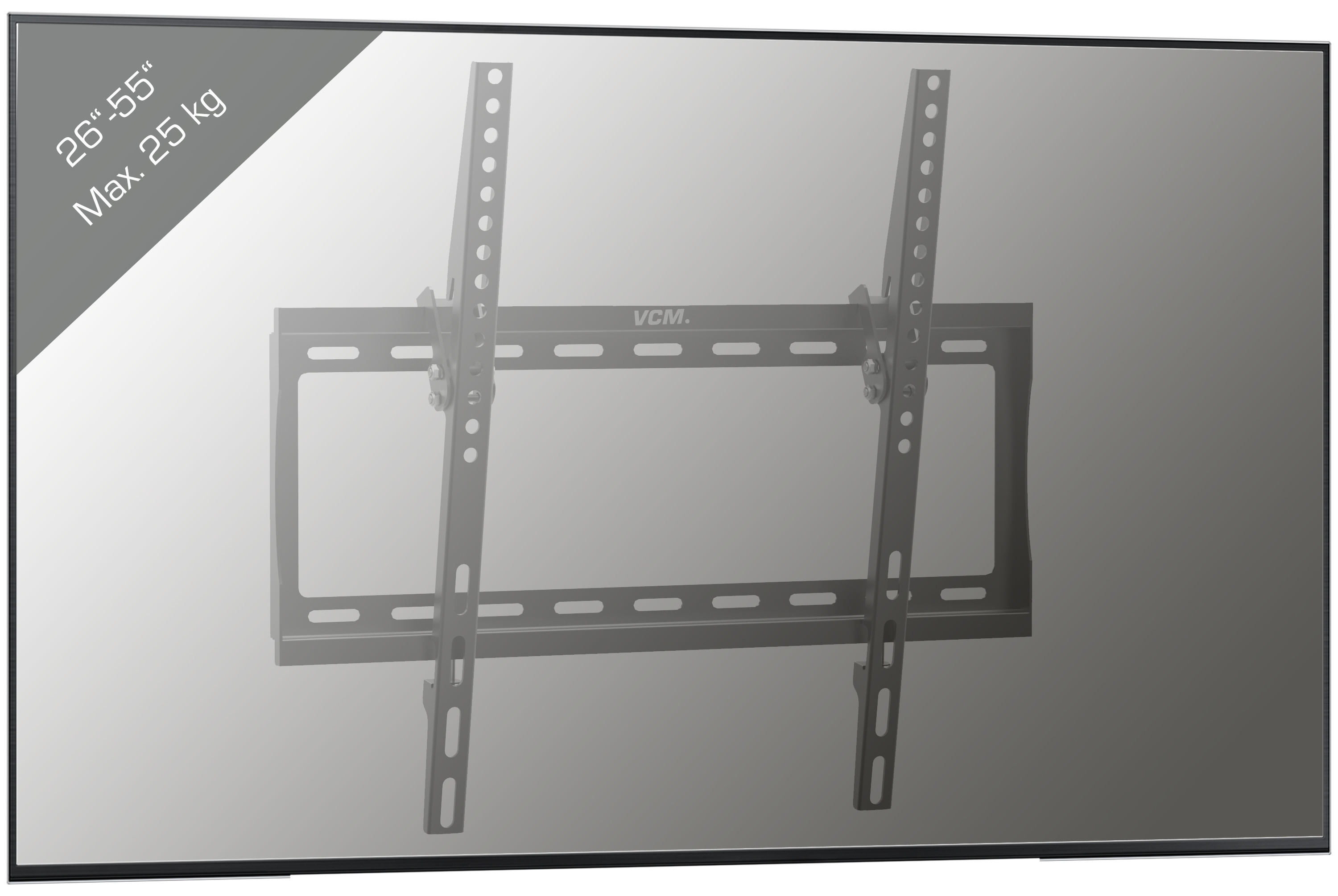 Einheitsgröße Schwarz VCM B-FX TV-Wandhalterung Stahl