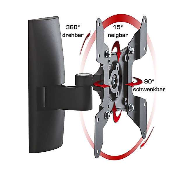 VCM TV VESA Wandhalterung neigbar schwenkar TS1 (Farbe: Schwarz)