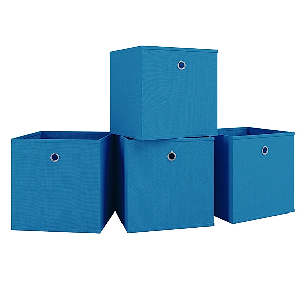 VCM VCM 4er-Set Faltbox Klappbox Boxas (Farbe: Blau)