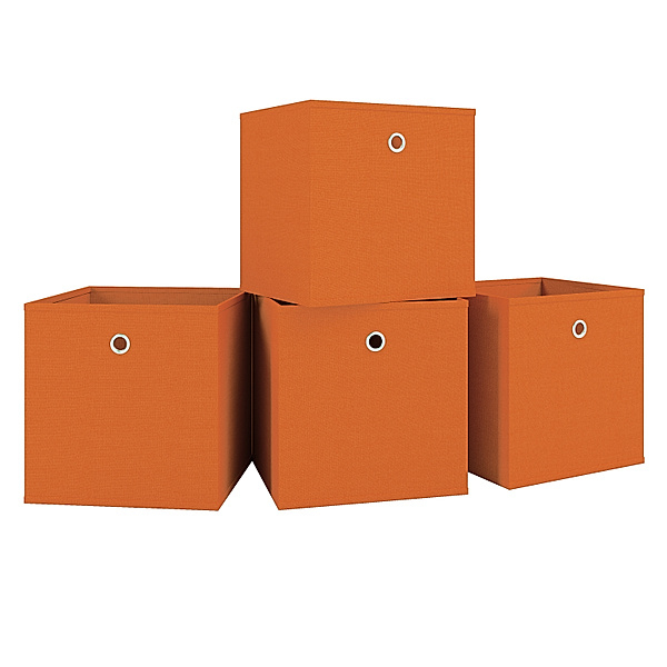 VCM VCM 4er-Set Faltbox Klappbox Boxas (Farbe: Orange)