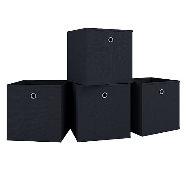 VCM VCM 4er-Set Faltbox Klappbox Boxas (Farbe: Schwarz)