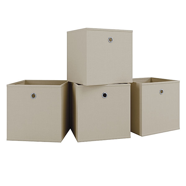 VCM VCM 4er-Set Faltbox Klappbox Boxas (Farbe: Weiß)