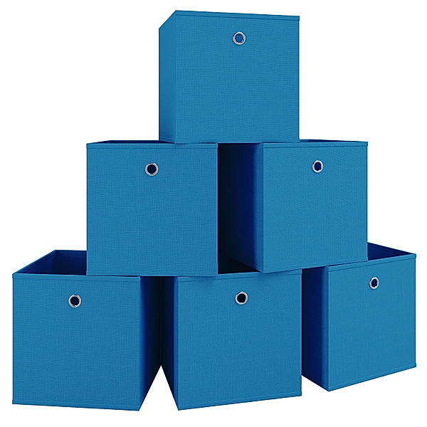 VCM VCM 6er-Set Faltbox Klappbox Boxas (Farbe: Blau)