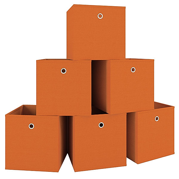 VCM VCM 6er-Set Faltbox Klappbox Boxas (Farbe: Orange)