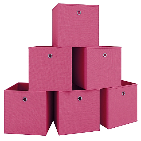 VCM VCM 6er-Set Faltbox Klappbox Boxas (Farbe: Pink)