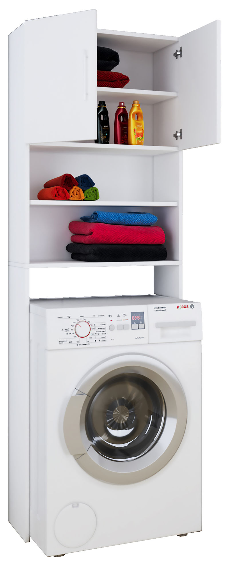 VCM Waschmaschinenschrank weiß Regal für Waschmaschinen Überbau Überschrank  Schrank Mehrzweckschrank Jutas Farbe: Weiß | Weltbild.de