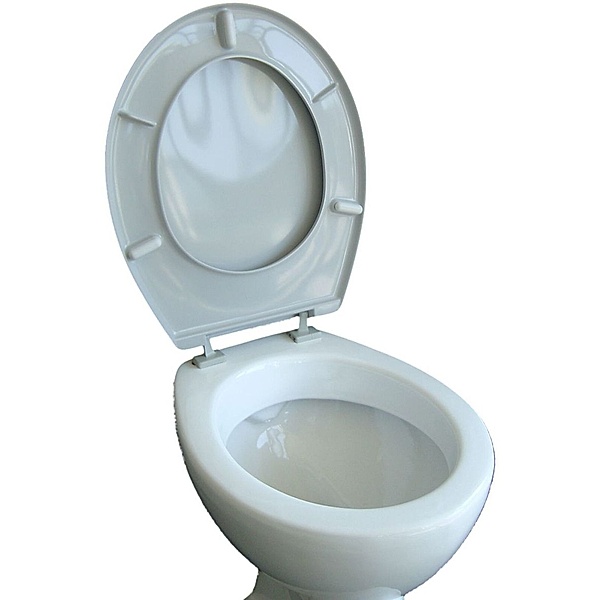 VCM WC Sitz Toilettendeckel Klodeckel Toilettensitz Deckel Brille Klobrille Iseo Verstellbare Scharniere WC Toiletten Sitz Deckel (Farbe: Grau)