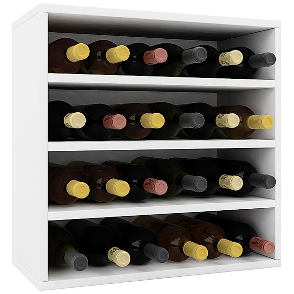 VCM Wein-Regalserie Regal Weinregal Weinschrank Weinflaschen Schrank Holz Würfel Flaschen Aufbewahrung Weino VCM Weinregal-Serie Weino (Farbe: Weino lV: Weiß)