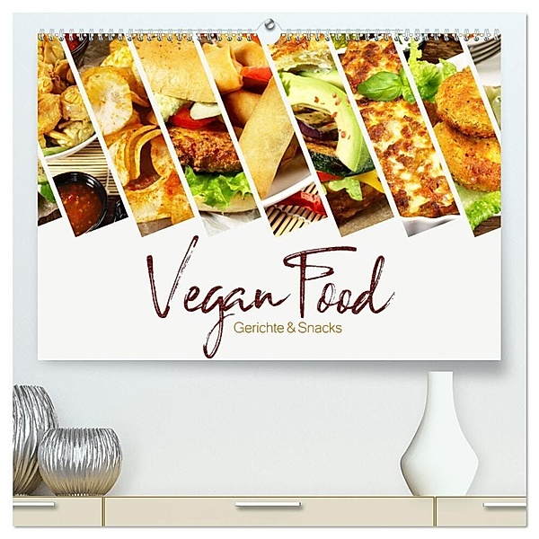 Vegan Food Kalender - Gerichte und Snacks (hochwertiger Premium Wandkalender 2024 DIN A2 quer), Kunstdruck in Hochglanz, Georg Hergenhan