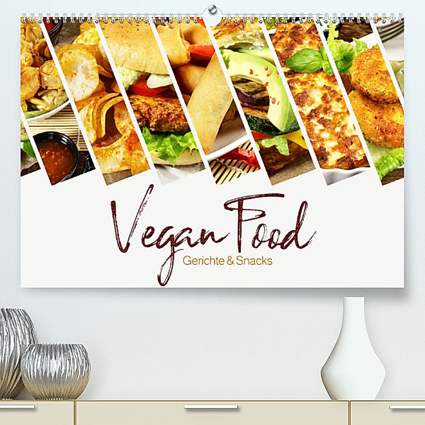 Vegan Food Kalender - Gerichte und Snacks (Premium, hochwertiger DIN A2 Wandkalender 2023, Kunstdruck in Hochglanz), Georg Hergenhan