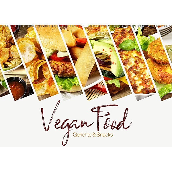 Vegan Food Kalender - Gerichte und Snacks (Wandkalender 2023 DIN A2 quer), Georg Hergenhan