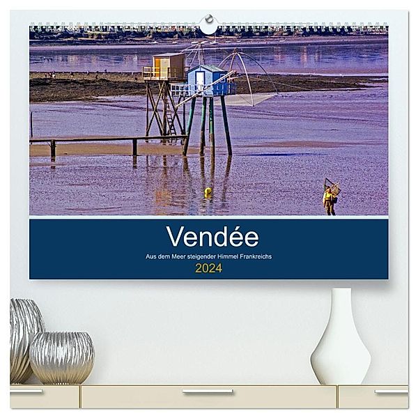 Vendée Aus dem Meer steigender Himmel Frankreichs (hochwertiger Premium Wandkalender 2024 DIN A2 quer), Kunstdruck in Hochglanz, Kristen Benning