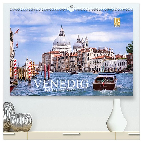 Venedig bei Tag und Nacht (hochwertiger Premium Wandkalender 2024 DIN A2 quer), Kunstdruck in Hochglanz, Holger Gräbner