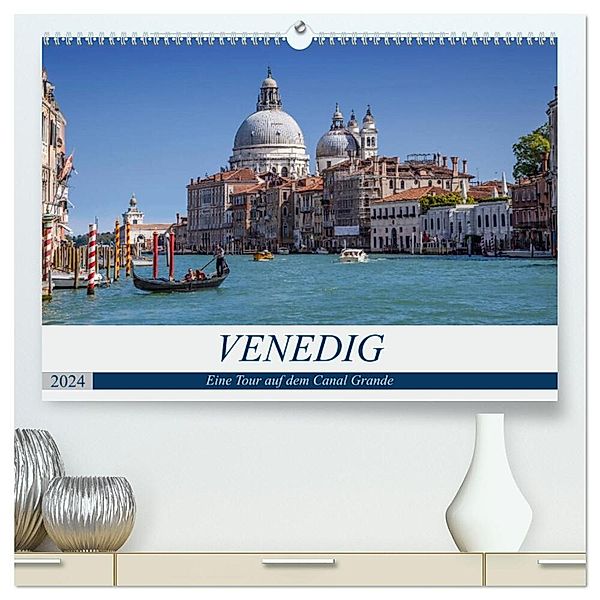 VENEDIG Eine Tour auf dem Canal Grande (hochwertiger Premium Wandkalender 2024 DIN A2 quer), Kunstdruck in Hochglanz, Melanie Viola