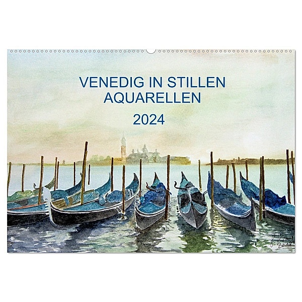 Venedig in stillen Aquarellen (Wandkalender 2024 DIN A2 quer), CALVENDO Monatskalender, Gerhard Kraus