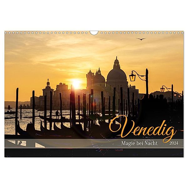Venedig - Magie bei Nacht (Wandkalender 2024 DIN A3 quer), CALVENDO Monatskalender, Nicole Giessmann-Keller