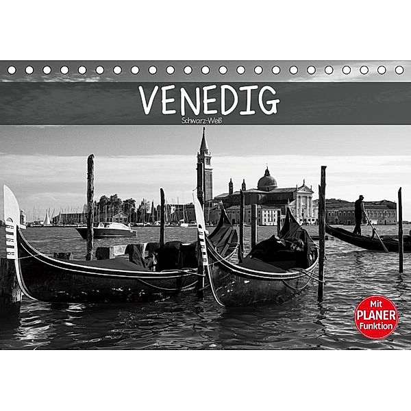 Venedig schwarz-weiß (Tischkalender 2021 DIN A5 quer), Dirk Meutzner