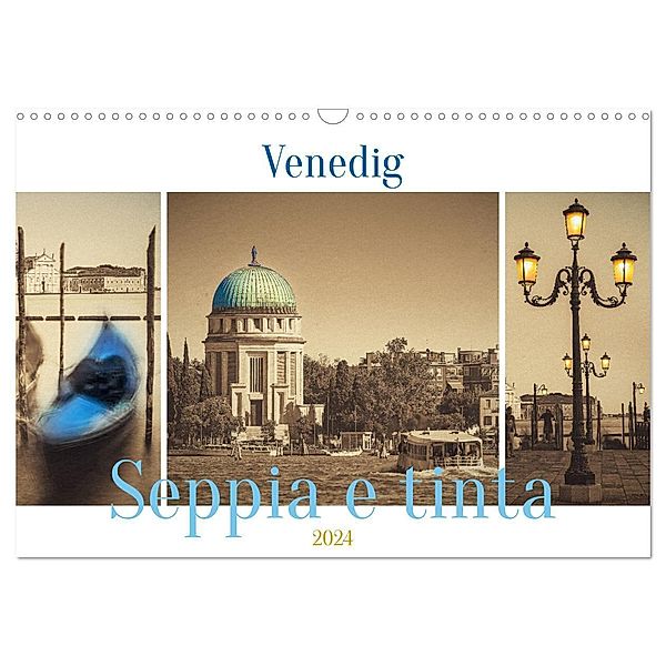Venedig Seppia e tinta (Wandkalender 2024 DIN A3 quer), CALVENDO Monatskalender, Sven Fuchs