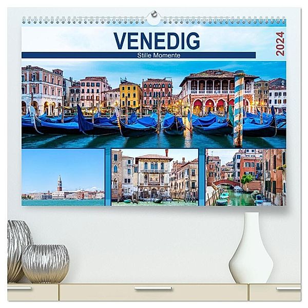 Venedig - Stille Momente (hochwertiger Premium Wandkalender 2024 DIN A2 quer), Kunstdruck in Hochglanz, HETIZIA