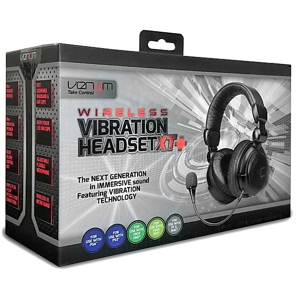Venom Ps3, Ps4, Pc Wireless Vibration Headset Xt+