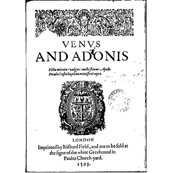 Venus and Adonis, William Shakespeare