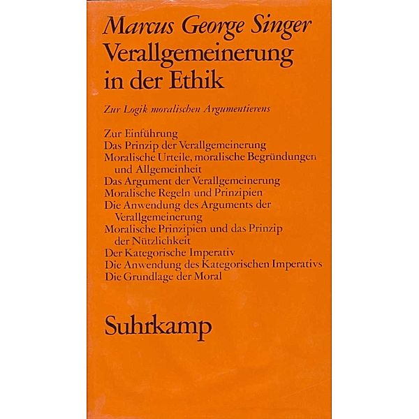 Verallgemeinerung in der Ethik, Marcus G. Singer