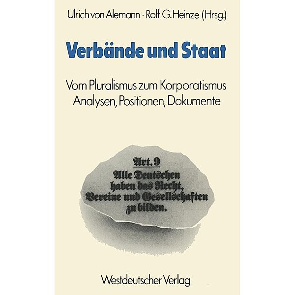 Verbände und Staat, Ulrich ~von&xc Alemann