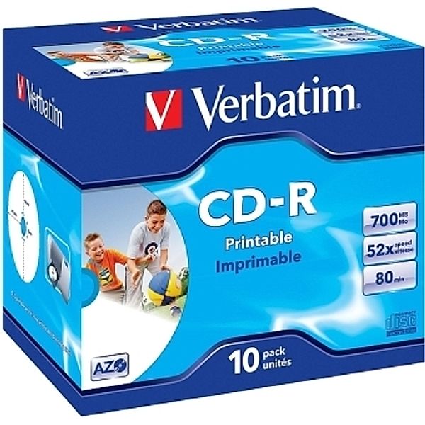 VERBATIM CD-R AZO 700MB 52x 10er JewelCase bedruckbar