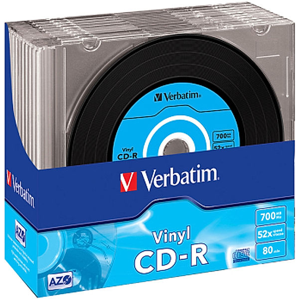 VERBATIM CD-R AZO 700MB 52x Vinyl 10er SlimCase