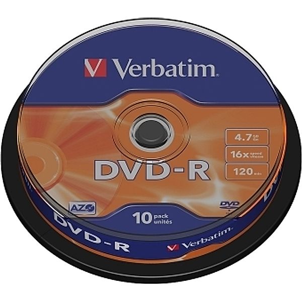 VERBATIM DVD-R AZO 4.7GB 16x 10er Spindel