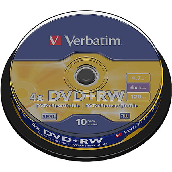 VERBATIM DVD+RW SERL 4.7GB 4x 10er Spindel