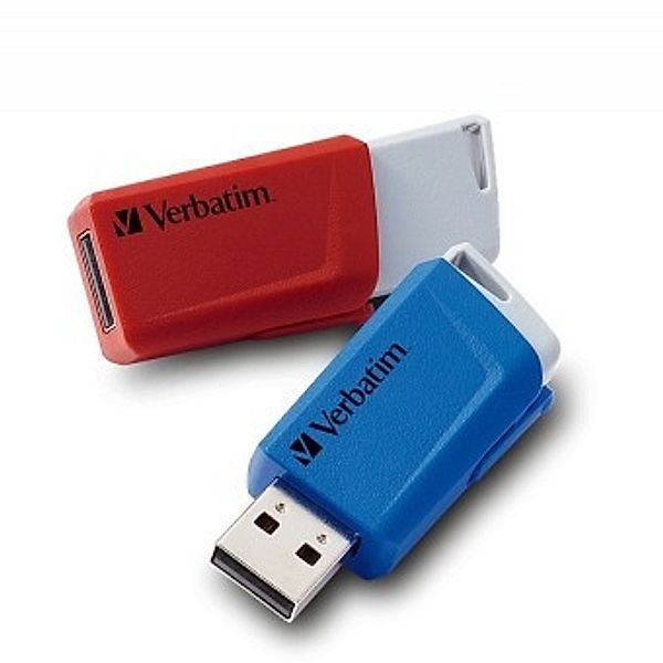 VERBATIM USB 3.2 Drive 32GB 2er-Set Store'n Click, rot-blau