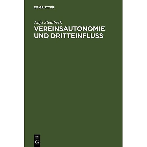 Vereinsautonomie und Dritteinfluß, Anja Steinbeck