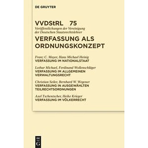 Verfassung als Ordnungskonzept, Franz Mayer, Hans Michael Heinig, Lothar Michael