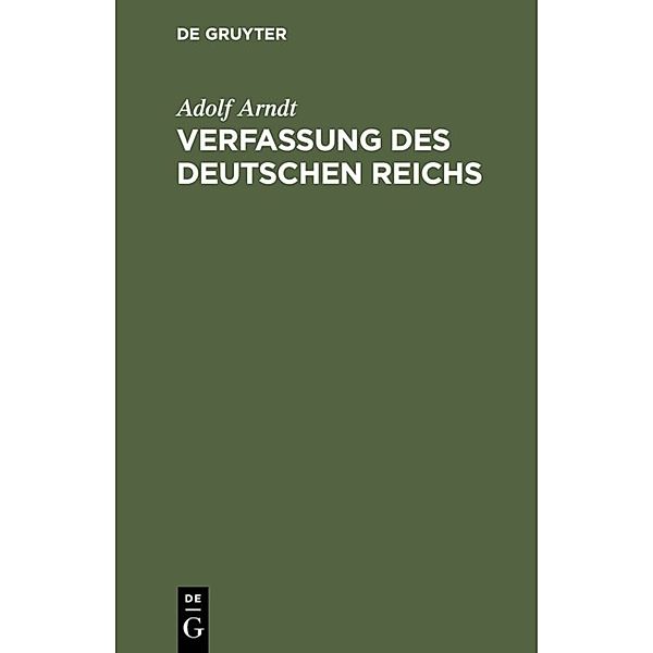 Verfassung des Deutschen Reichs, Adolf Arndt