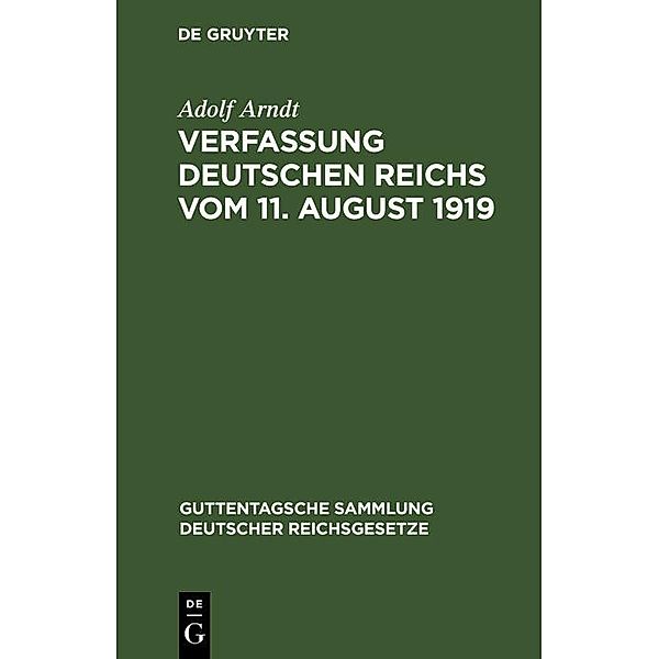 Verfassung Deutschen Reichs vom 11. August 1919, Adolf Arndt