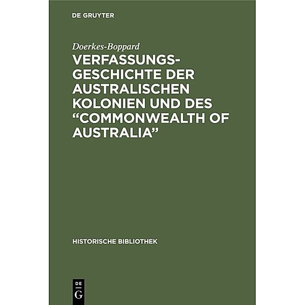 Verfassungsgeschichte der Australischen Kolonien und des Commonwealth of Australia, Doerkes-Boppard